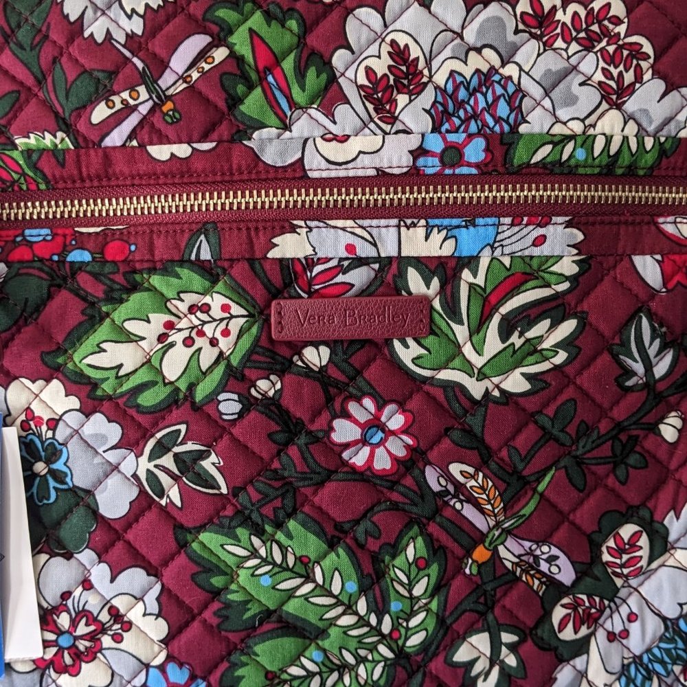 Vera Bradley Bordeaux Blooms Iconic Weekender Travel Bag - Picture 2 of 15